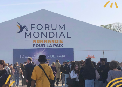 Devanture du Forum mondial Normandie pour la paix 2026