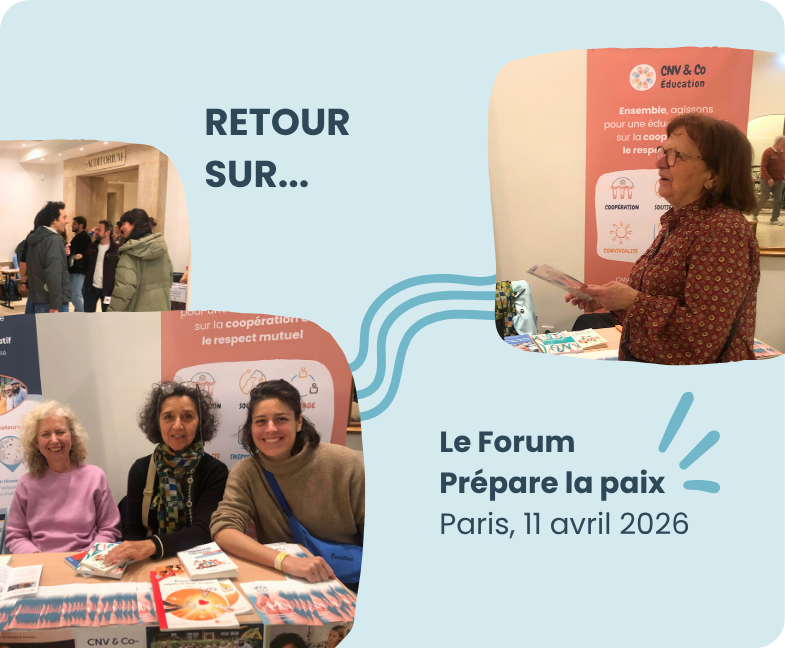 Photos du stand de CNV & Co Éducation au Forum Prépare la paix 2026